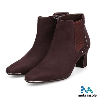 マドラス madras 特許 リカバリーメタインソール搭載  変形デザインヒールxスタッズサイドゴアショートブーツ　MAL9150MT GREGE 23.0