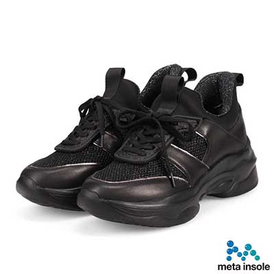 マドラス madras 特許 metaインソール搭載　スタイルアップ厚底スニーカー　MAL9159MT BLACK 23