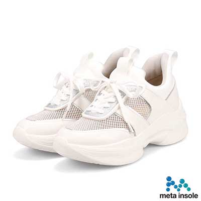 マドラス madras 特許 metaインソール搭載　スタイルアップ厚底スニーカー　MAL9159MT WHITE 23