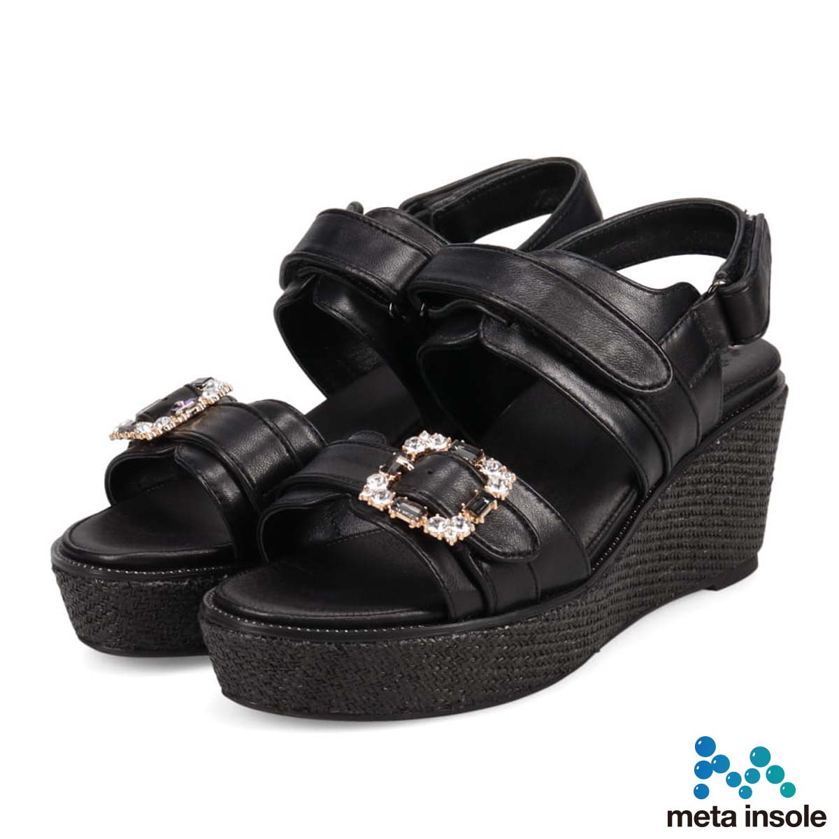 マドラス madras リカバリーmetaインソール搭載　スタイルアップ厚底サンダル　MAL9160MT BLACK M(23.5cm相当)