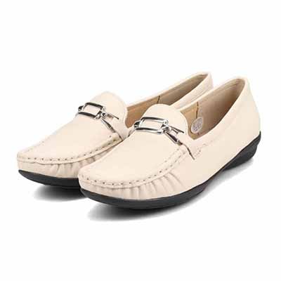 ミッシー デ ミッシー missy des missy 足入れの良いスクエアトゥ・モカデザイン  ローヒール カジュアルシューズ MMD7500 IVORY 23.0