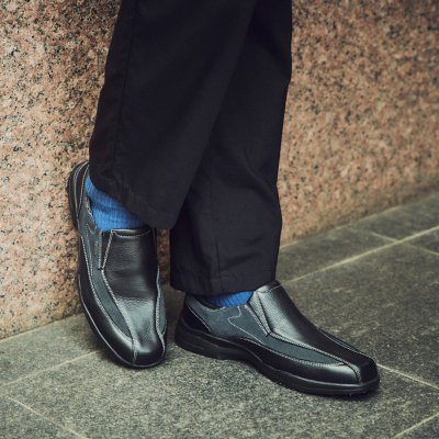 【GORE-TEX】マドラスウォーク madrasWalk　全天候快適　スリッポンタウンカジュアルシューズ　MW7401 BLACK/NAVY 25.0