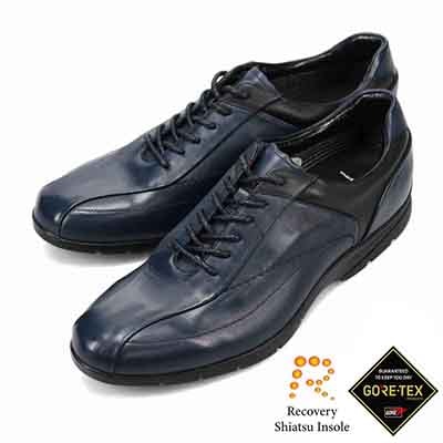 【GORE-TEX】マドラスウォーク madras Walk 「Recovery Shiatsu Insole」搭載で指圧効果により血行をよくする。　全天候快適　カジュアルシューズ　MW7700R NAVY/BLACK 25.0