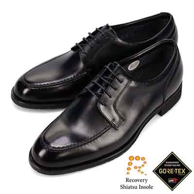 【GORE-TEX】マドラスウォーク madras Walk 「Recovery Shiatsu Insole」搭載で指圧効果により血行を115％促進。 ゴアテックス 外羽根Uチップモカビジネスシューズ MW7821R BLACK 25.0