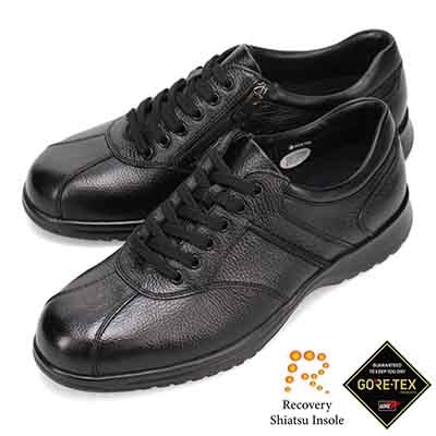 【GORE-TEX】マドラスウォーク madras Walk 「Recovery Shiatsu Insole」搭載で指圧効果により血行をよくする。 ゴアテックス カジュアルシューズ MW8010R BLACK 25.0