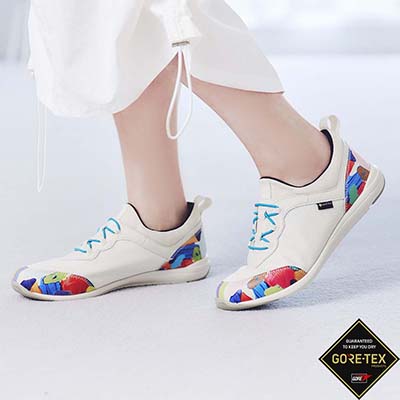 【GORE-TEX】 通勤快適 マドラスウォーク madras Walk  トラベルウォーキングにもお勧め！ 疲れない快適軽量マルチプリントスニーカー MWL1004B WHITE-PR 23.0