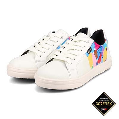 【GORE-TEX】マドラスウォーク madras Walk  マルチプリントレースアップ レザースニーカー  MWL1022B WHITE-PR 23.0