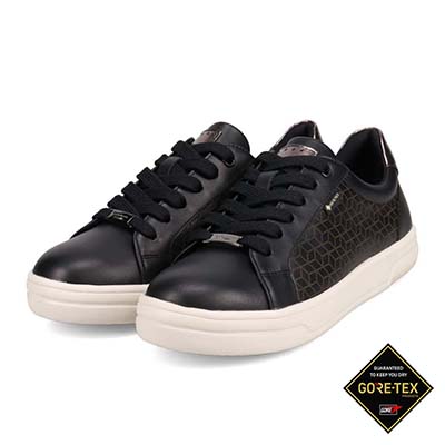 【GORE-TEX】マドラスウォーク madras Walk　幾何学模様レースアップ レザースニーカー  MWL1022C BLACK-METALLIC 23