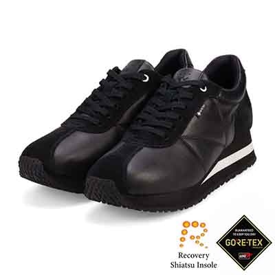 【GORE-TEX】マドラスウォーク madras Walk 「Recovery Shiatsu Insole」搭載で指圧効果により血行をよくする。防水・透湿機能 ナイロンスニーカー　MWL1030AR BLACK 23.0