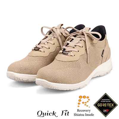 【GORE-TEX】マドラスウォーク madras Walk 「Recovery Shiatsu Insole」搭載で指圧効果により血行をよくする。カジュアルレースアップクイックフィットスニーカー  MWL1035R BEIGE 23.0