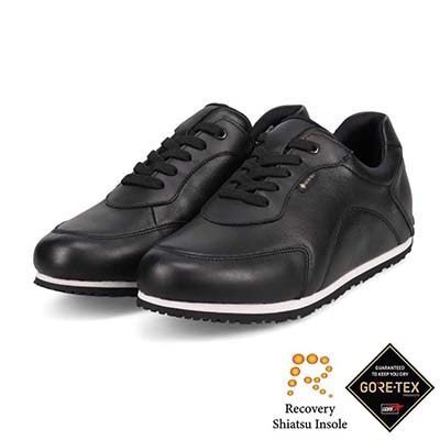 【GORE-TEX】 マドラスウォーク madras Walk 「リカバリー指圧インソール」搭載で指圧効果により血行を115％促進。Recoveryシープレザーローテクスニーカー   MWL1041R BLACK 23.0
