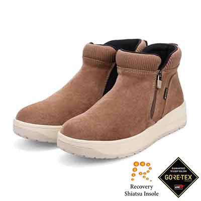 【GORE-TEX】マドラスウォーク madras Walk 「Recovery Shiatsu Insole」搭載　指圧効果により血行をよくする。防滑　外ジッパーリブ付きカジュアルブーツ MWL1046R OAK-SILKY 23.0