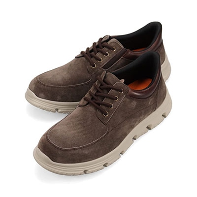 プロ コンフォート PRO-COMFORT クイックフィットレースアップカジュアルシューズ   PC6012 D-BROWN-SILKY 25.0