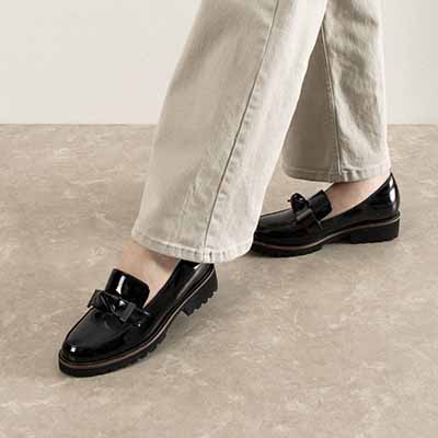 テーン tehen 高みえきれいめローファー　TN1792 BLACK-ENAMEL 23.0