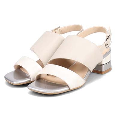 テーン tehen オシャレなヒールもポイント 甲深アシンメトリーカットサンダル　TN1794 L-GRAY/C 23.0