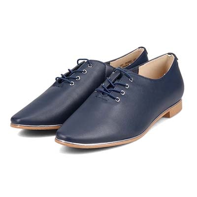 テーン tehen レースアップ ベーシックフラットパンプス　TN1801 NAVY 23.0