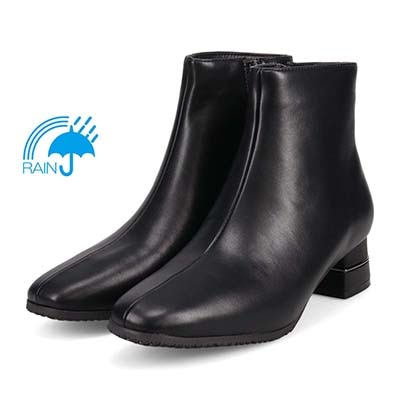 【撥水加工】テーン tehen すっきりキレイめ　ショートブーツ　TN1805 BLACK 23.0