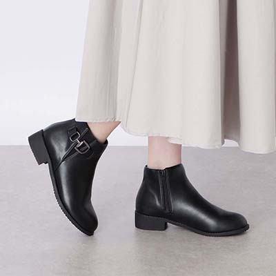 テーン tehen  雨の日も安心 オールウェザー対応 上品ビット金具付き 大人のきれいめサイドゴアブーツ　TN2304 BLACK M（23.0～23.5）