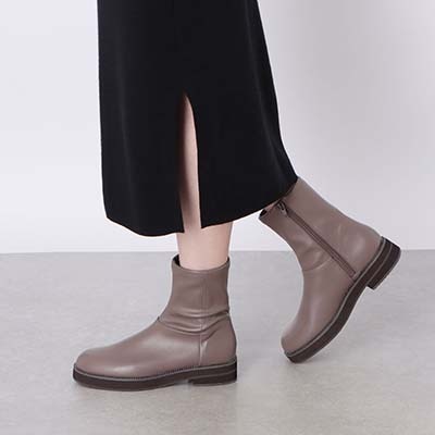 【撥水加工】テーン tehen  ビジュー付きソールで上品おしゃれ  3.5cmヒールで歩きやすい一足  カジュアルショートブーツ　TN6707 BLACK 23.0