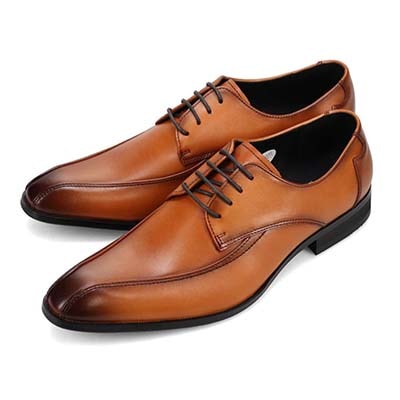 ヴィア カミーノ via cammino 外羽根スワールモカドレスシューズ　VC2504 L-BROWN 25.0