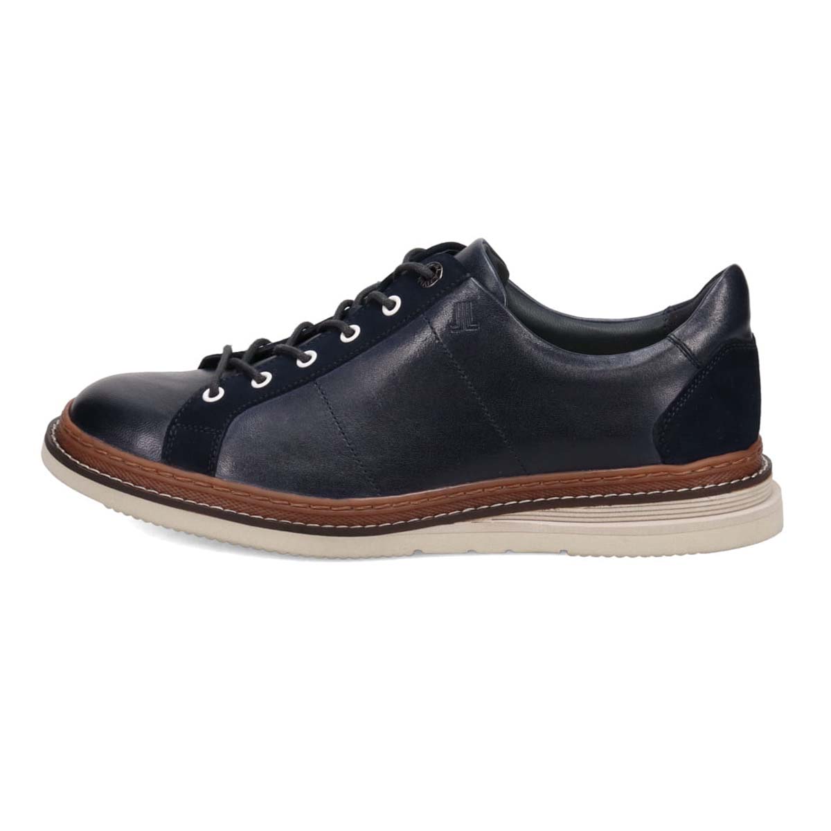 ランバンオンブルー LANVIN en Bleu  レースアップコンビネーションレザースニーカー　86553 D-GRAY 25.0