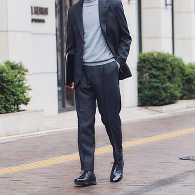 モデロ MODELLO ストレートチップドレスカジュアルレザースニーカー　DM3403 BLACK 25.0