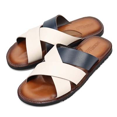 モデロ MODELLO レザーサンダル　DM5316 WHITE/NAVY M(25.0～25.5cm)