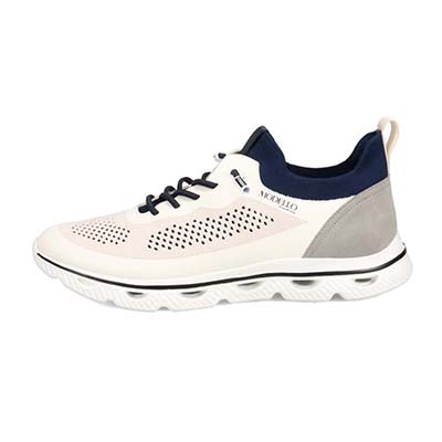 世界初のカバロス加工シリーズ　モデロ MODELLO カジュアルニットスニーカー　DM6523 WHITE/NAVY M(25.0～25.5cm)