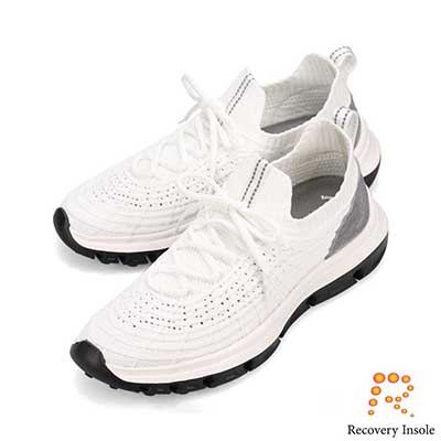 モデロ MODELLO 「リカバリーインソール」搭載で指圧効果により血行を115％促進。Recoveryメッシュニットスニーカー　DM6528R WHITE M