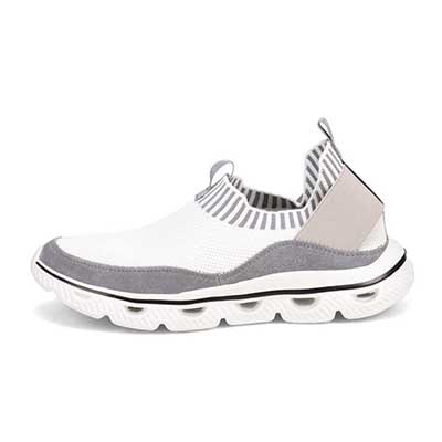 モデロ MODELLO 「リカバリーインソール」搭載で指圧効果により血行を115％促進。Recoveryニットスリッポンスニーカー　DM6529R WHITE M