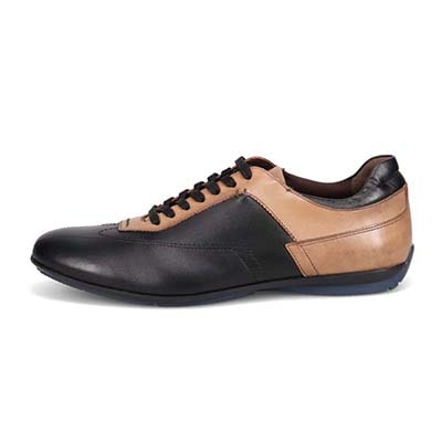 【抗菌消臭機能】モデロ MODELLO  さまざまなシーンに合わせやすい ドレスレザースニーカー DM6922 BLACK/BEIGE 25.0