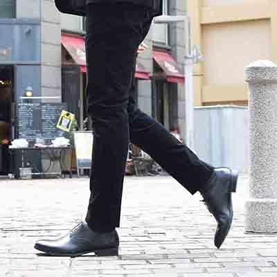 モデロ MODELLO ソフトな履き心地の『ふわビジ』シリーズ 外羽根プレーントウ・ビジネスシューズ DM7402 BLACK 25.0