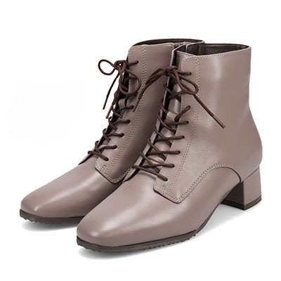 【撥水仕様】MODELLO ソフトレザー レースアップショートブーツ　DML1908 OAK 23.0