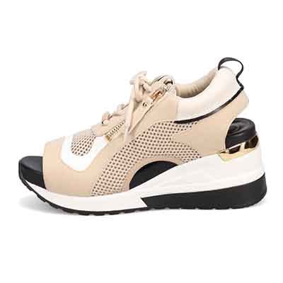 モデロ MODELLO 「リカバリーインソール」搭載で指圧効果により血行を115％促進。Recoveryヒールスニーカーサンダル　DML1940R BEIGE 23.0