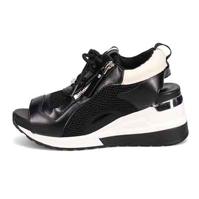 モデロ MODELLO 「リカバリーインソール」搭載で指圧効果により血行を115％促進。Recoveryヒールスニーカーサンダル　DML1940R BLACK 23.0