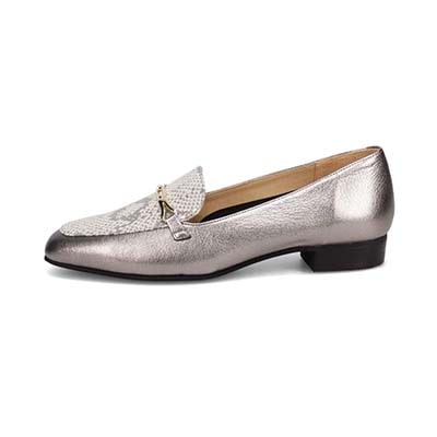 【撥水仕様】モデロ MODELLO スクエアトゥ ビット付きモカパンプス　DML3500 ETHANE/C 23.0