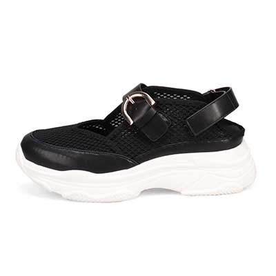 モデロ MODELLO 「リカバリーインソール」搭載で指圧効果により血行を115％促進。Recoveryスニーカーサンダル　DML5507R BLACK M（23～23.5ｃｍ）