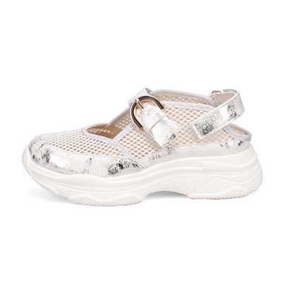 モデロ MODELLO 「リカバリーインソール」搭載で指圧効果により血行を115％促進。Recoveryスニーカーサンダル　DML5507R SILVER M（23～23.5ｃｍ）