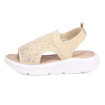 モデロ MODELLO ラインストーンが華やかなニットサンダル　DML6055 BEIGE 23.0