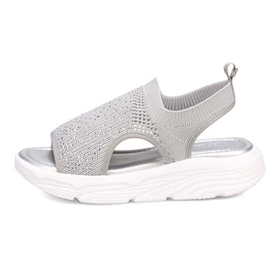 モデロ MODELLO ラインストーンが華やかなニットサンダル　DML6055 GRAY 23.0