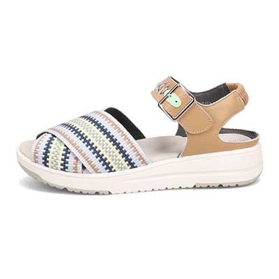 モデロ MODELLO 「リカバリーインソール」搭載で指圧効果により血行を115％促進。Recoveryクロスベルトプラットフォームサンダル　DML6064R BLUE/C 23