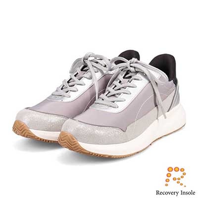モデロ MODELLO 「リカバリーインソール」搭載で指圧効果により血行を115％促進。Recovery軽量ソールナイロンスニーカー　DML6067R GRAY 23.0