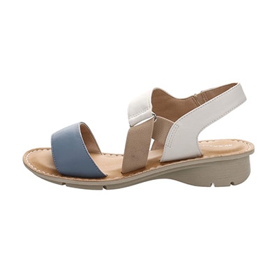 定番モールドソールで歩きやすく♪太めステッチがポイント♪カジュアルサンダル DML7115 BLUE/WHITE M　(23.0～23.5)