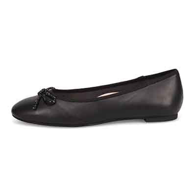 【撥水仕様】モデロ MODELLO 「Recovery Shiatsu Insole」搭載で指圧効果により血行を115％促進。 0.5ｃｍヒール バレエシューズ  DML8814R BLACK/BLACK 23.0