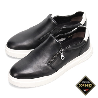 【GORE-TEX】モデロ MODELLO 毎日を快適にする雨でも履ける全天候型 ゴアテックス レザースリッポンスニーカー　DMW753G BLACK 25.0