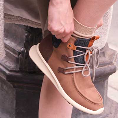 【4cm4時間防水設計】エル スポーツ ELLESPORT BLACK LABELシリーズ　レースアップカジュアルブーツ　ESP12590 BROWN 23.0