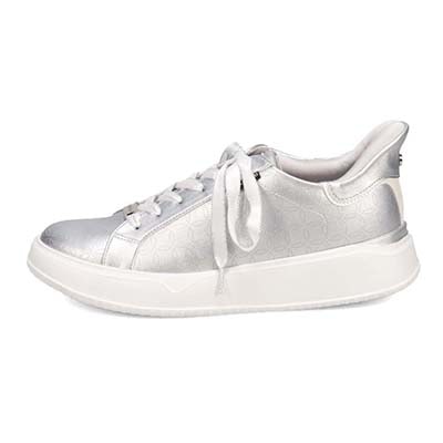 【4cm4時間防水設計】エル スポーツ ELLESPORT スッと履けるクイックフィット　レイン仕様  コートスニーカー　ESP12591 SILVER 23.0
