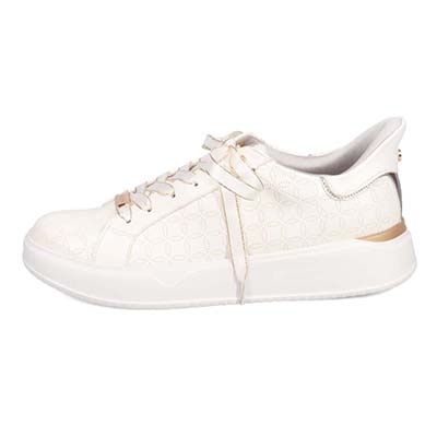 【4cm4時間防水設計】エル スポーツ ELLESPORT スッと履けるクイックフィット　レイン仕様  コートスニーカー　ESP12591 WHITE 23.0