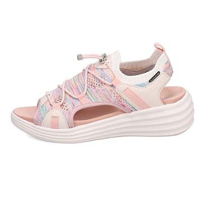 エル スポーツ ELLESPORT メッシュデザインニットサンダル　ESP12598 RED-MULTI 23.0