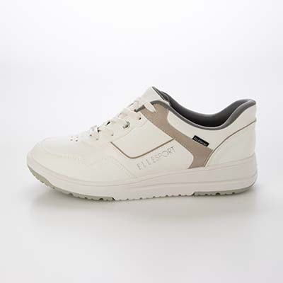 【4cm4時間防水設計】エル スポーツ ELLESPORT　厚底クイックフィットスニーカー     ESP12606 WHITE/GOLD 23
